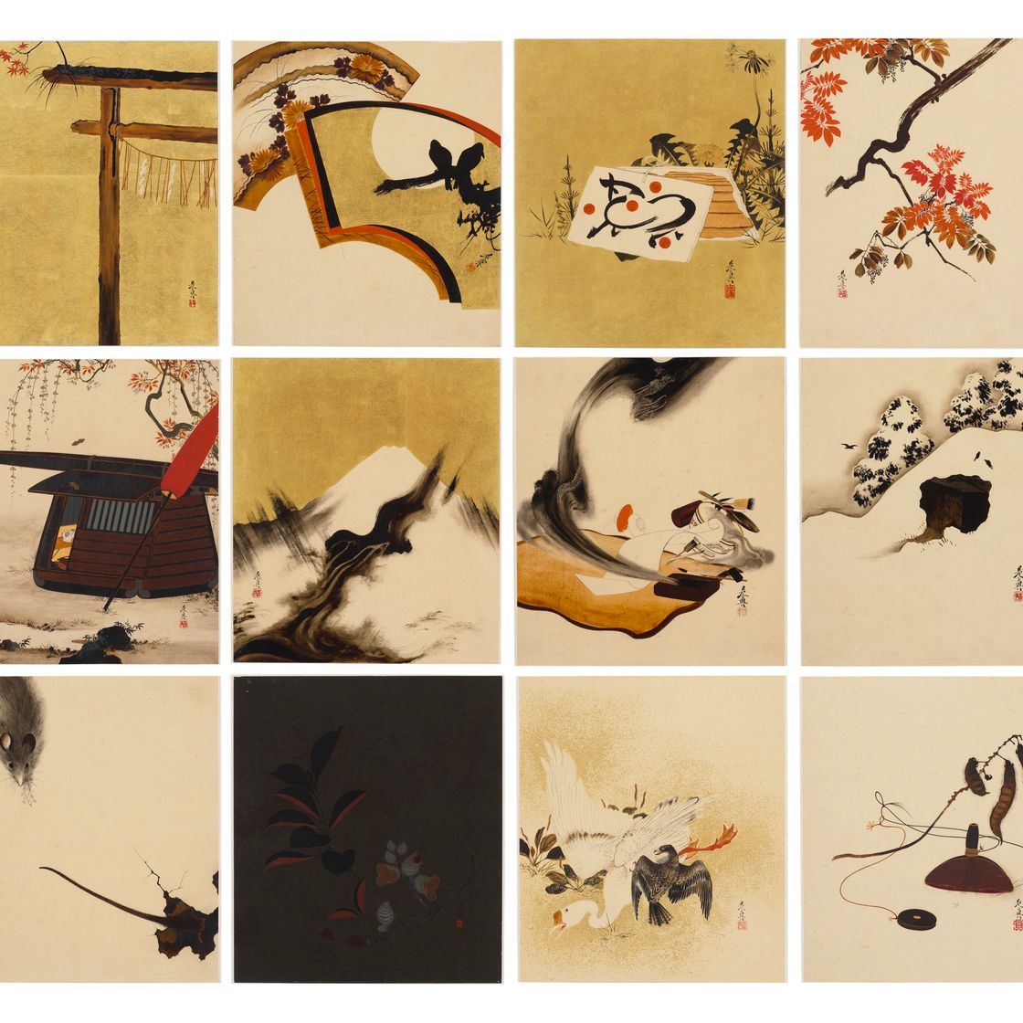 Shibata Zeshin — Пейзажи, растения и животные четырех времен года, изображение 1
