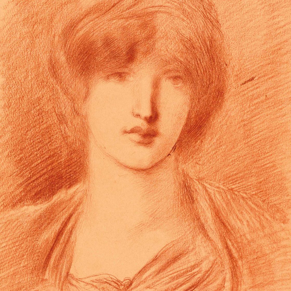 Simeon Solomon — Этюд молодой женщины, длина до груди