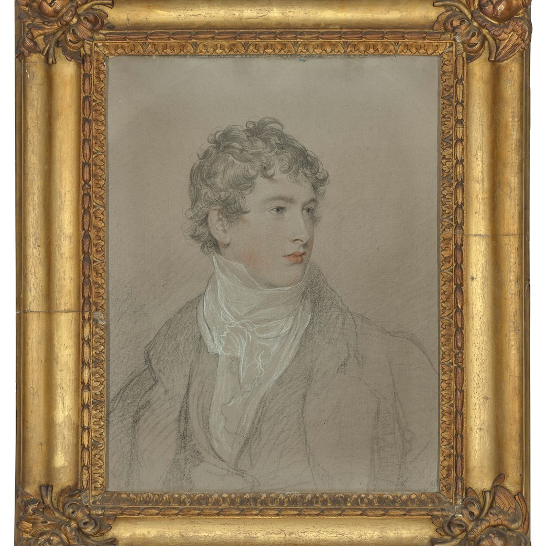 Sir Thomas Lawrence — Портрет Фредерика Локка из Норбери-парка, графство Суррей, во весь рост, в черном пальто с белой подкладкой, изображение 2