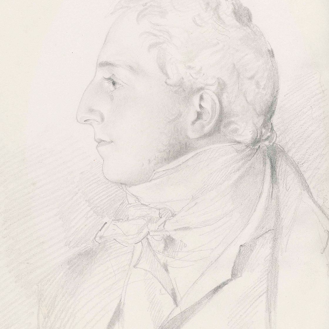 Sir Thomas Lawrence — Портрет Джона Ангерштайна, члена парламента, в полный рост, в профиль слева, в высокой шляпе и пиджаке