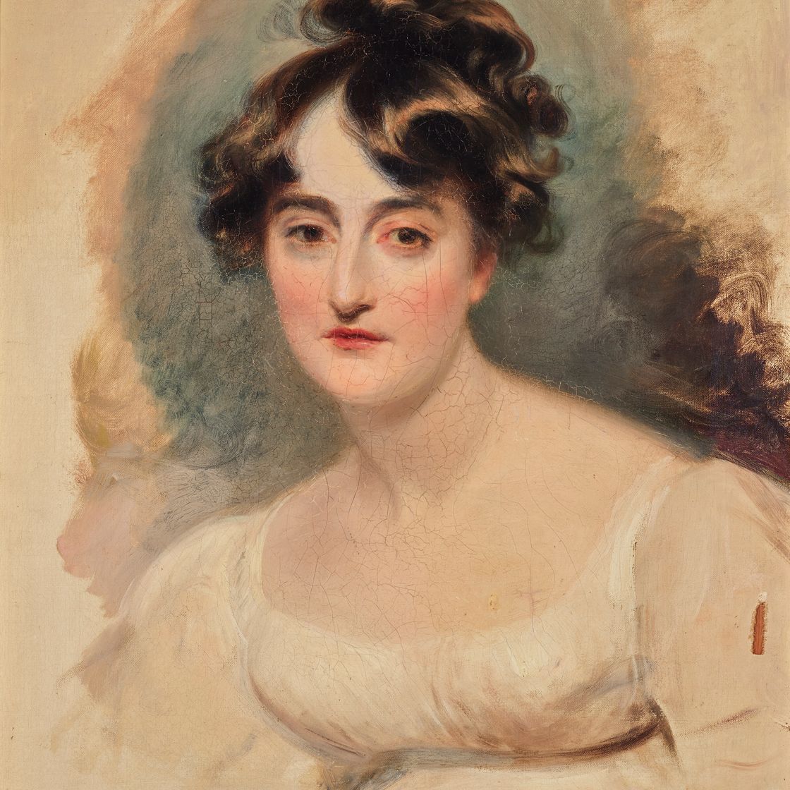 Sir Thomas Lawrence — Портрет молодой дамы в белом одеянии, в женском корпусе