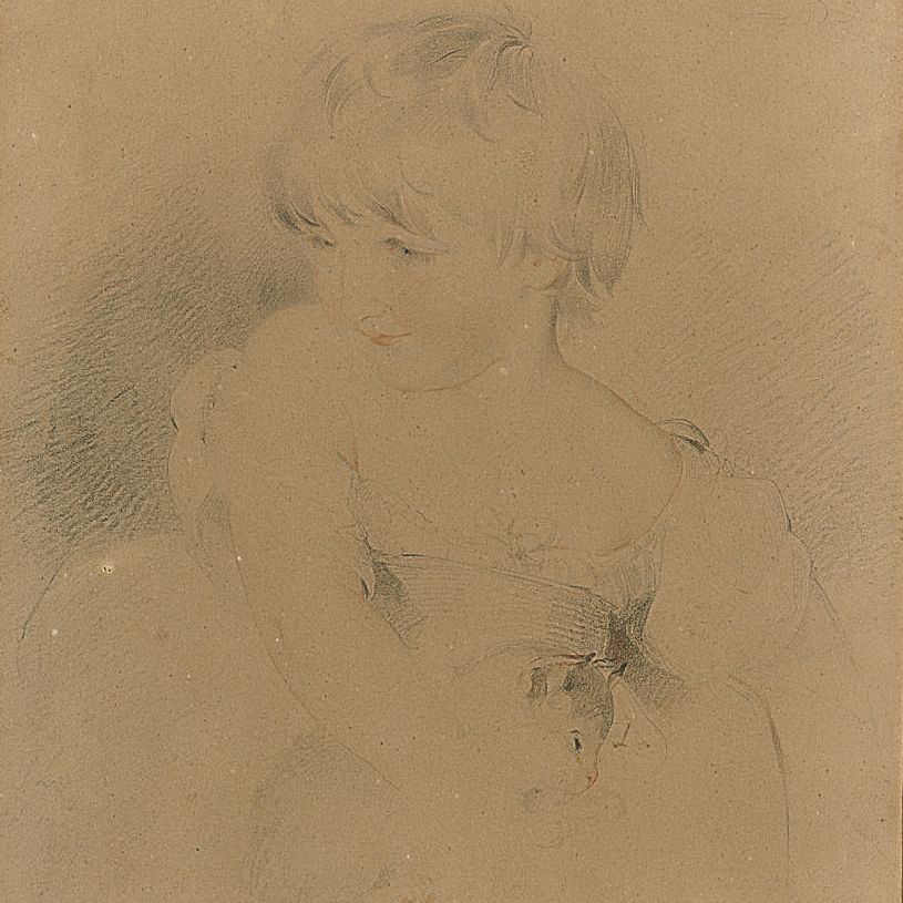 Sir Thomas Lawrence — Портретный этюд Чарльза Эдварда Томсона, впоследствии лорда Сиденхэма, с кошкой
