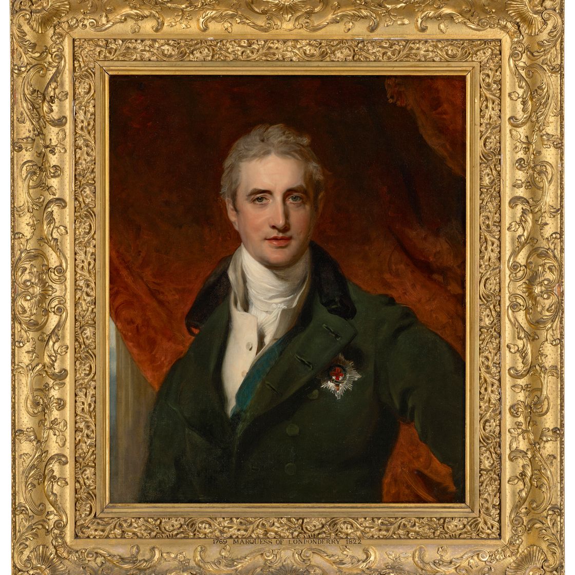 Sir Thomas Lawrence — Портрет Роберта Стюарта, 2-го маркиза Лондондерри, прозванного лордом Каслри (1769-1822), во весь рост, со звездой ордена Подвязки., изображение 2