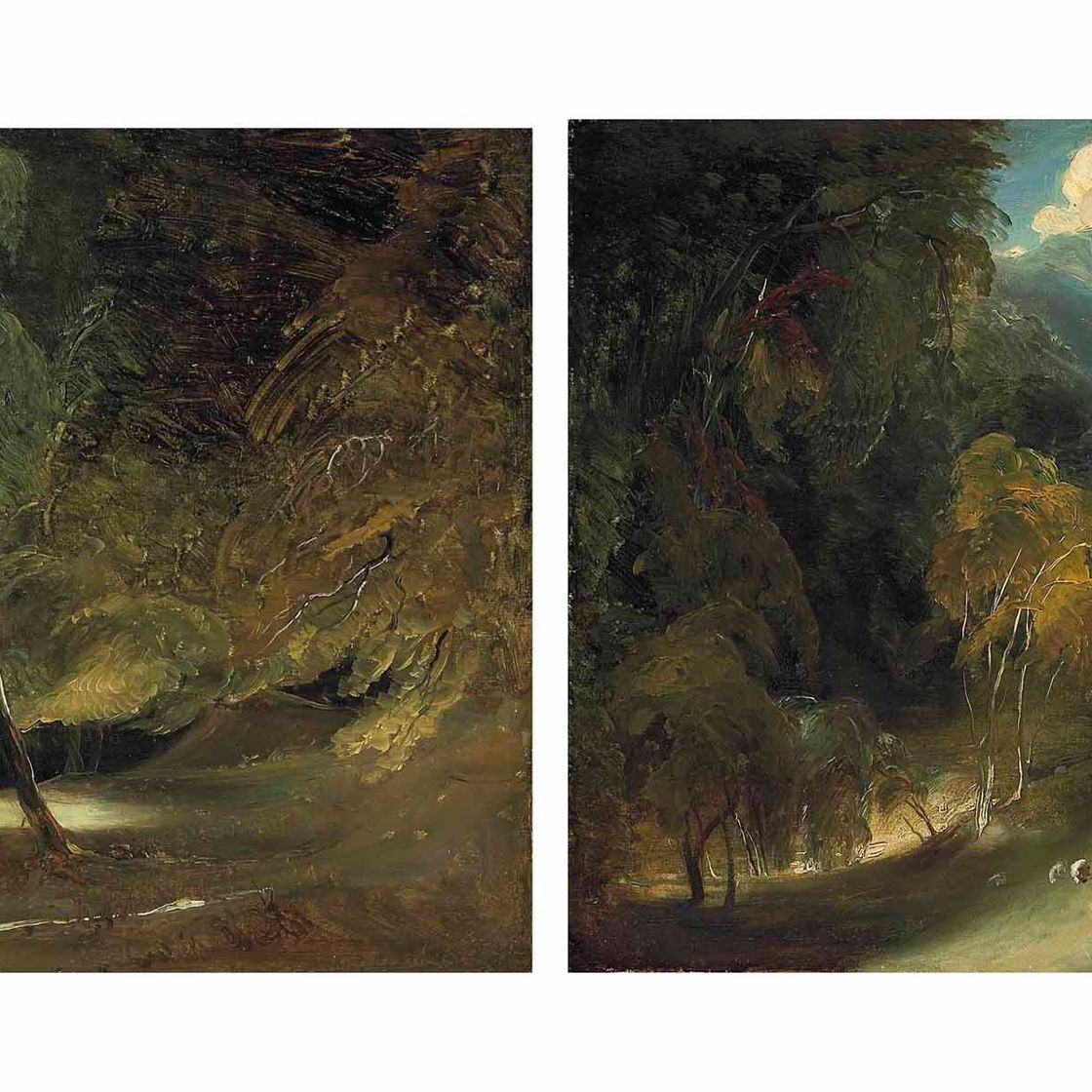 Sir Thomas Lawrence — Натурные исследования: Исток коллектора в парке Илам и вид на Давдейл с видом на Торп-Клауд