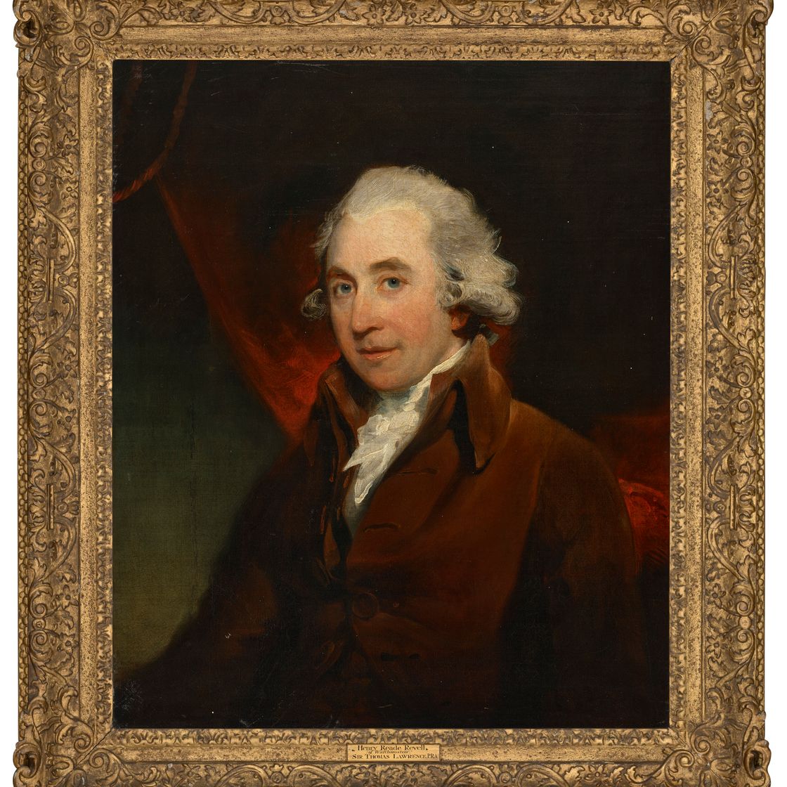 Sir Thomas Lawrence — Портрет Генри Рида Ревелла (1767-1847), сидящего в полный рост, в коричневом пальто, изображение 1
