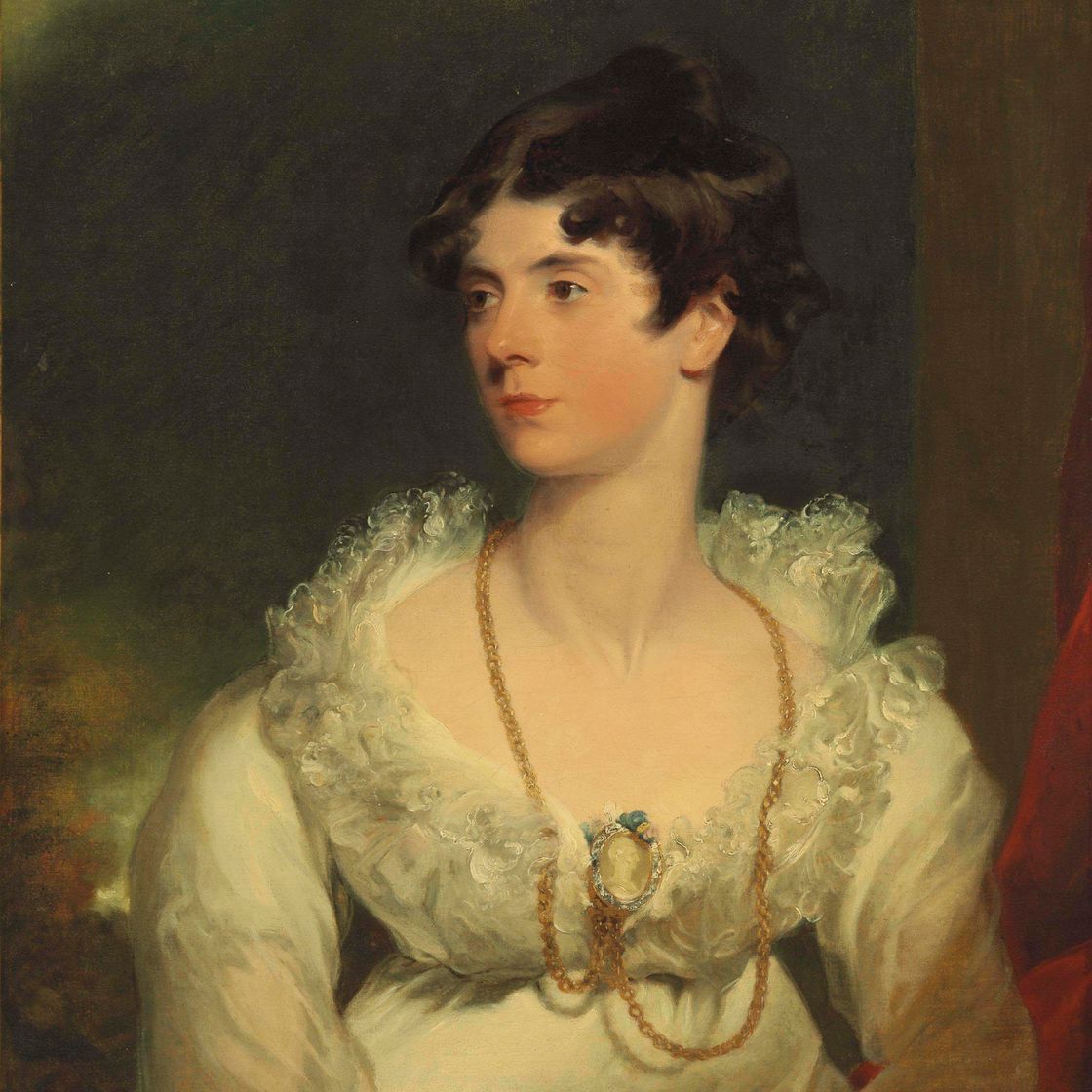 Sir Thomas Lawrence — Портрет Шарлотты Софии, графини Суррейской (1788-1870), в полный рост, в белом платье