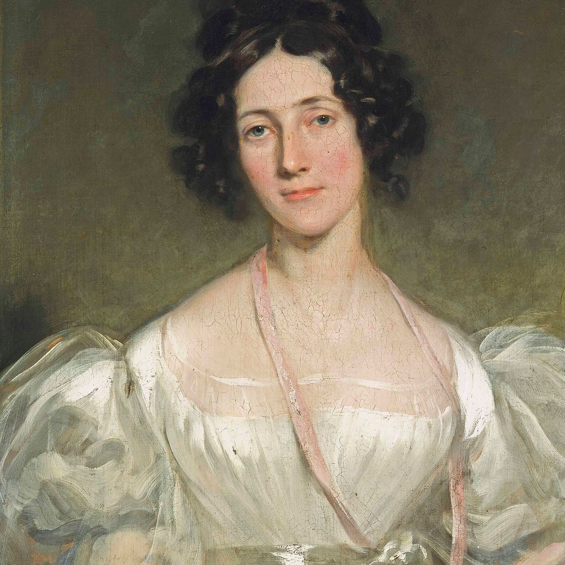 Sir Thomas Lawrence — Портрет дамы в полный рост, в белом шелковом платье с поясом