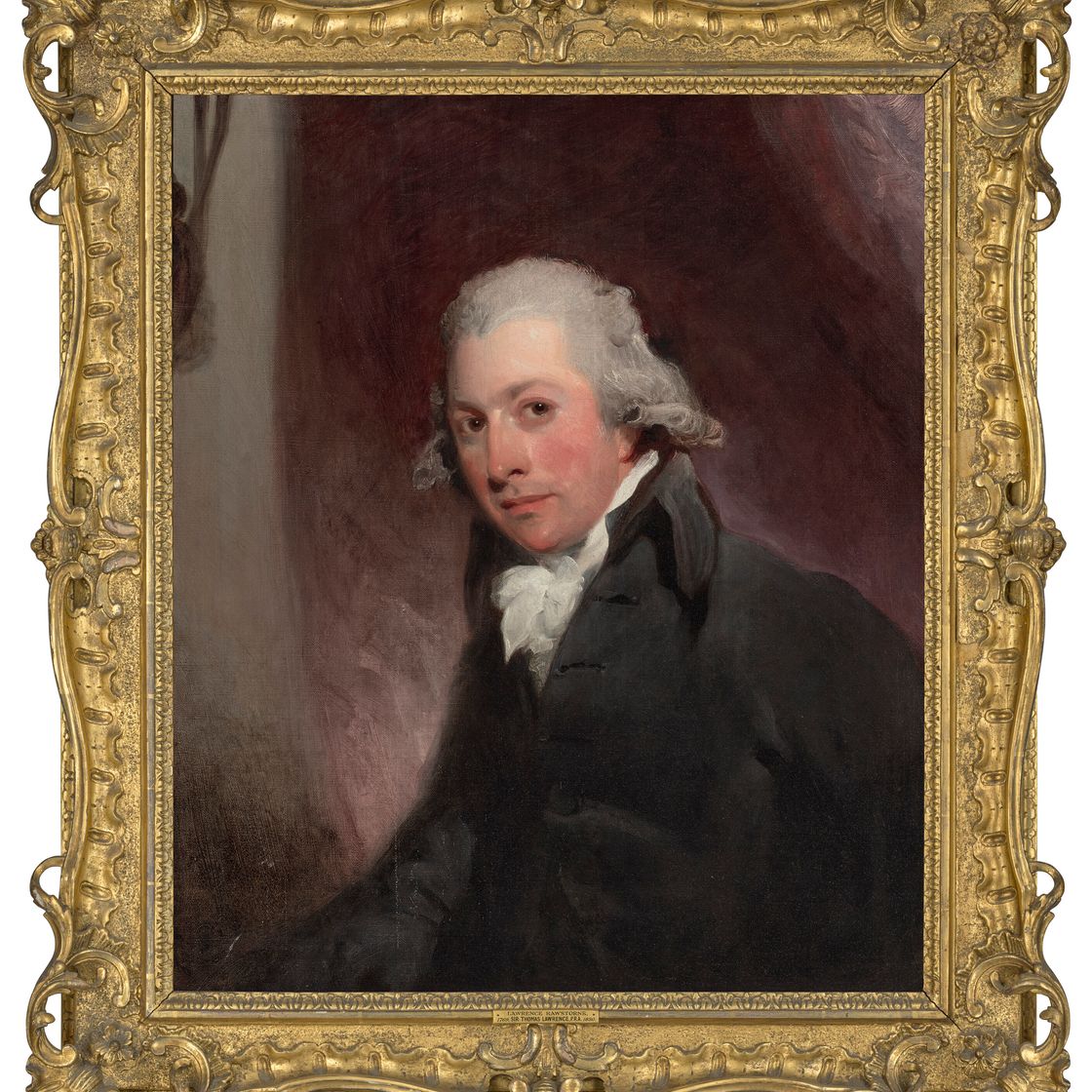 Sir Thomas Lawrence — Портрет джентльмена, традиционно идентифицируемого как Лоуренс Роусторн, в полный рост, в черном сюртуке и белом галстуке