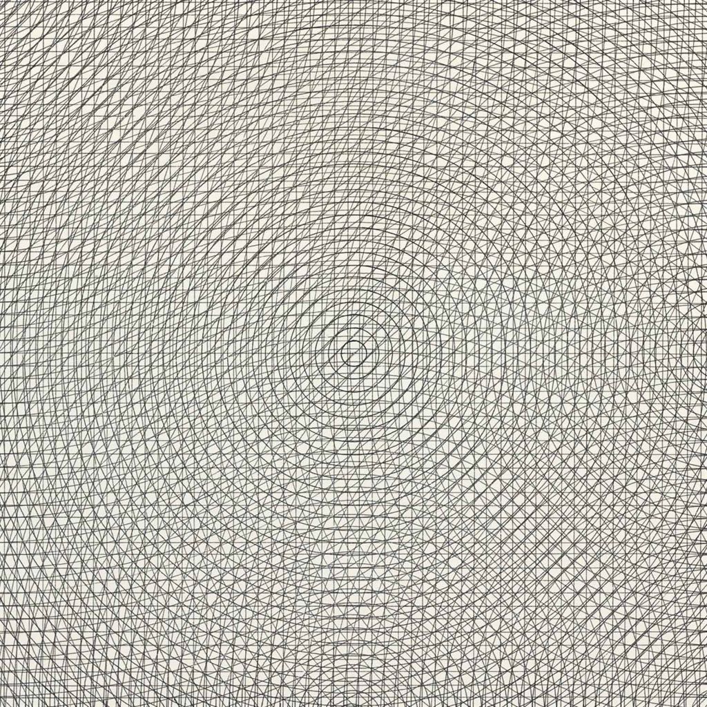 Sol LeWitt — Сетка, круги, дуги из двух противоположных углов и двух смежных сторон