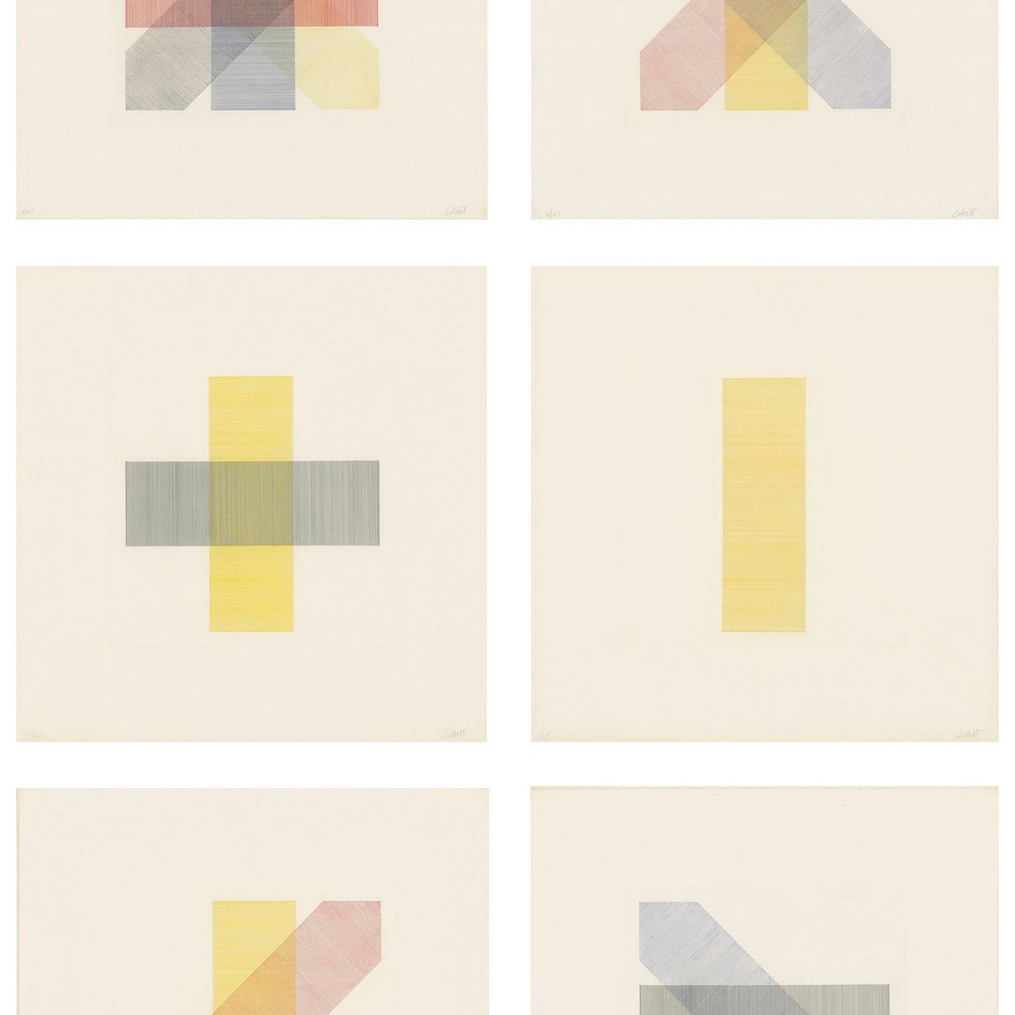 Sol LeWitt — Цветные полосы в четырех направлениях и во всех сочетаниях, изображение 1