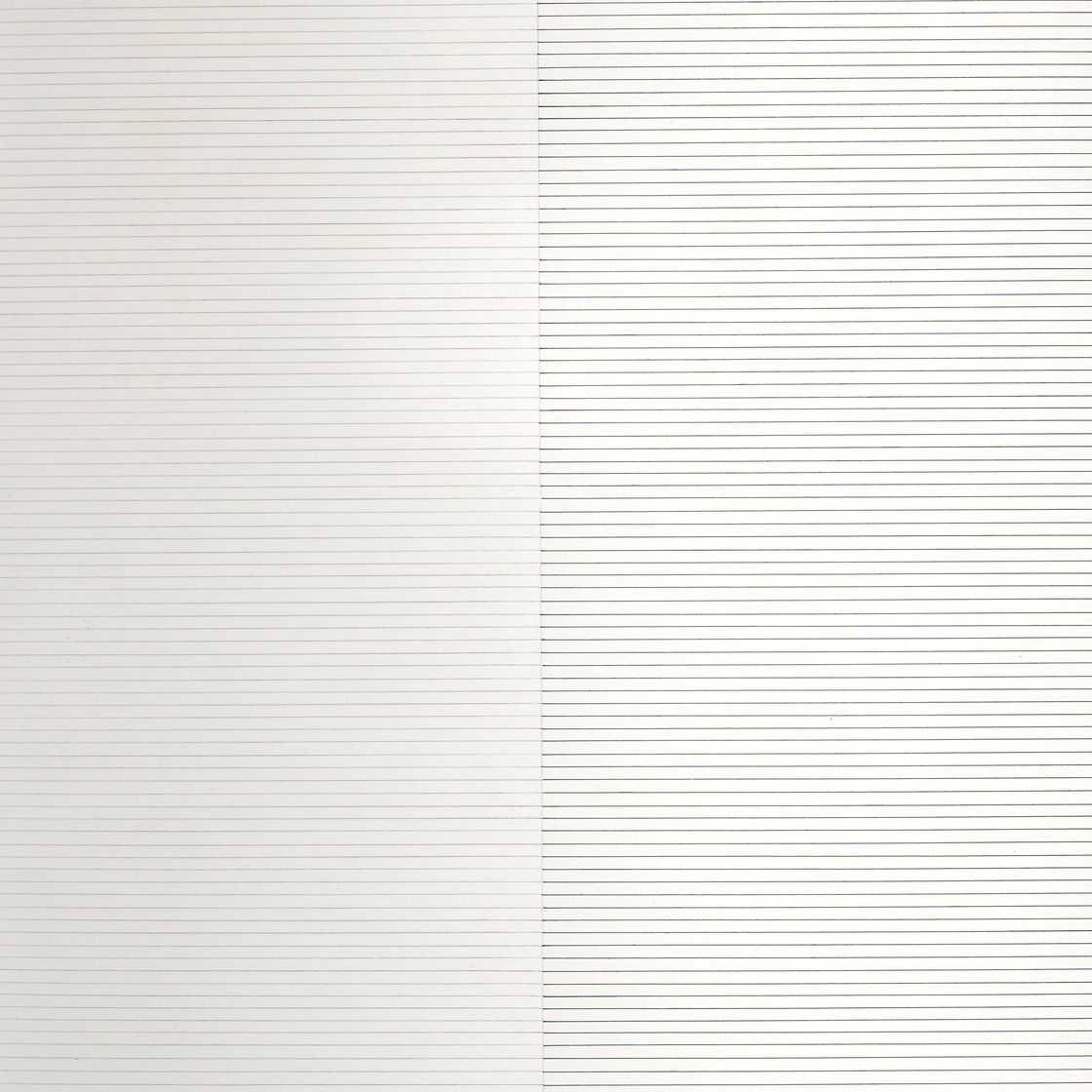 Sol LeWitt — Слева: параллельные карандашные линии, справа: параллельные чернильные линии