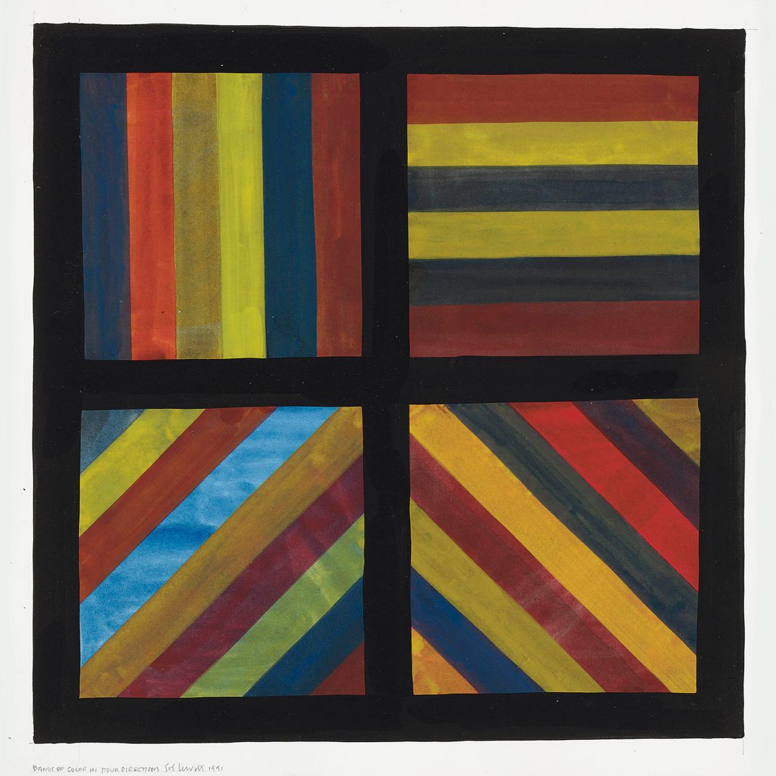 Sol LeWitt — Цветные полосы в четырех направлениях