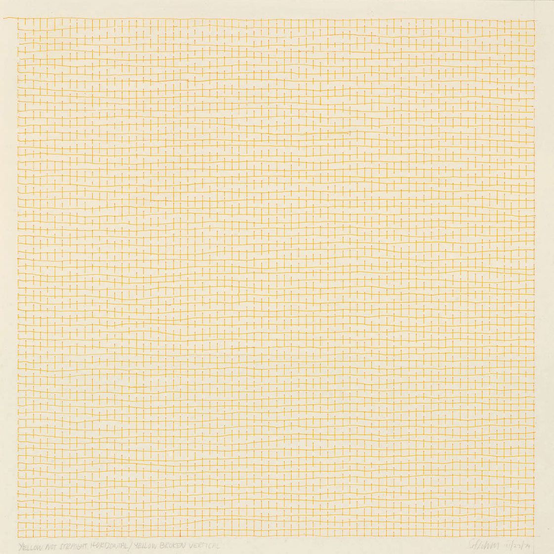 Sol LeWitt — Желтый Не прямой по горизонтали/Желтый ломаный по вертикали
