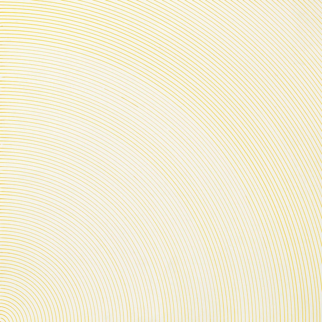 Sol LeWitt — Дуги из одного угла (желтые)