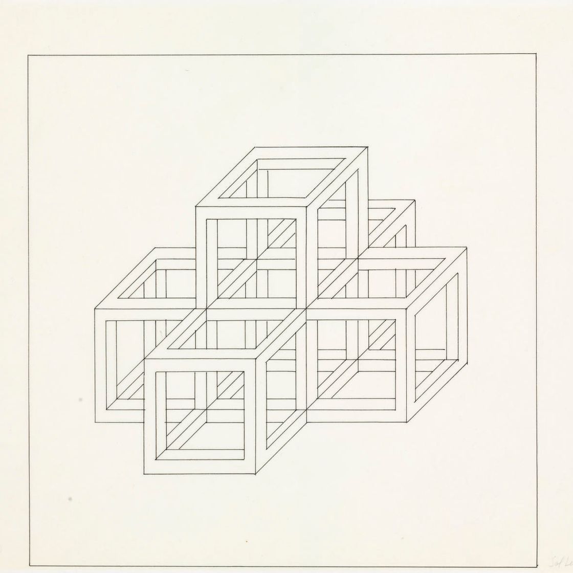 Sol LeWitt — Чертеж модульного куба из шести частей