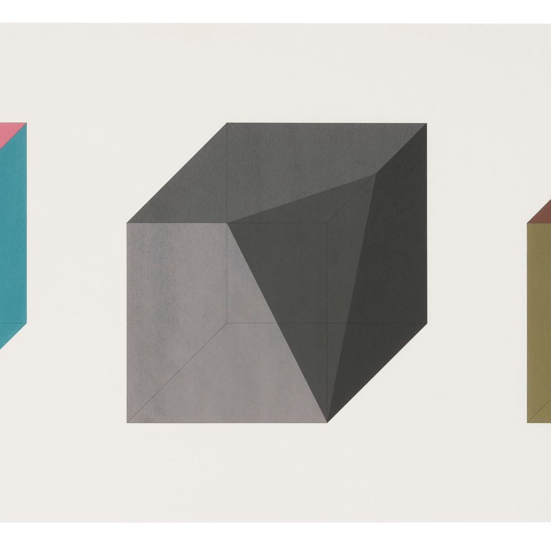 Sol LeWitt — Формы, полученные из цветного куба (простые и наложенные друг на друга), черного и серого цветов, изображение 9