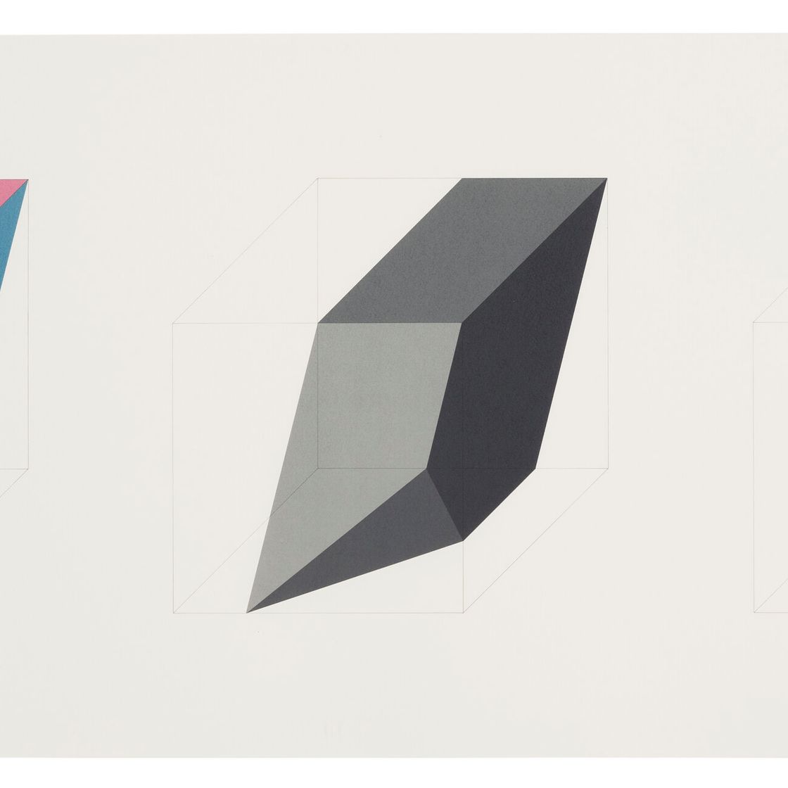 Sol LeWitt — Формы, полученные из цветного куба (простые и наложенные друг на друга), черного и серого цветов, изображение 10
