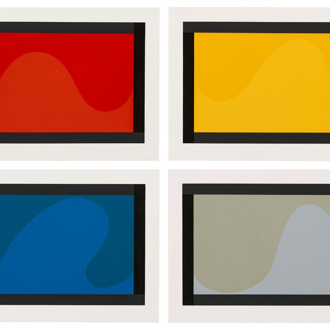 Sol LeWitt — Неправильной формы (плоские и глянцевые) с черной каймой 1-4