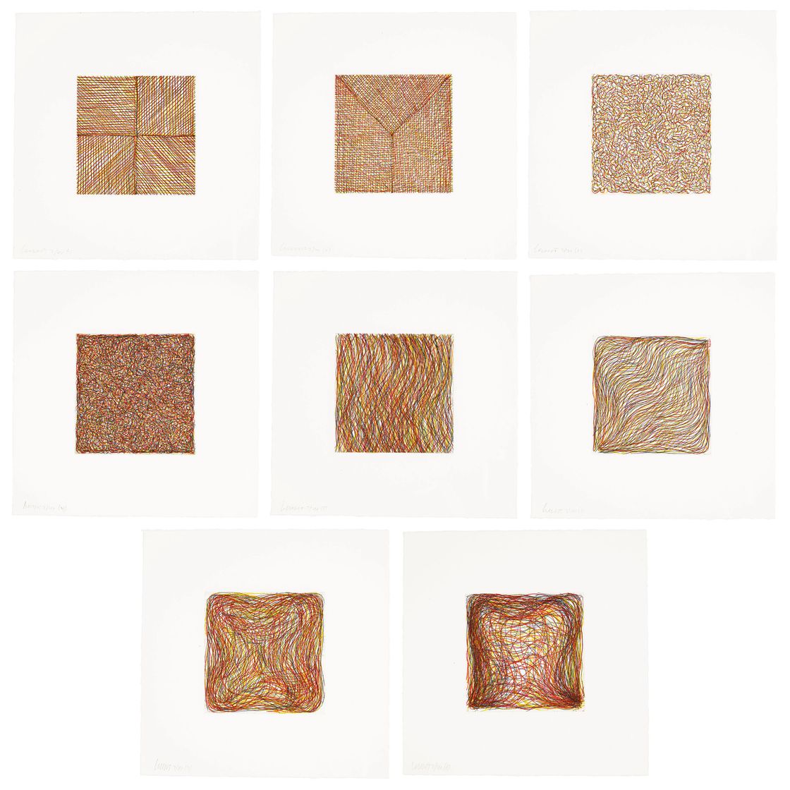 Sol LeWitt — Восемь небольших гравюр/Цветных, изображение 1