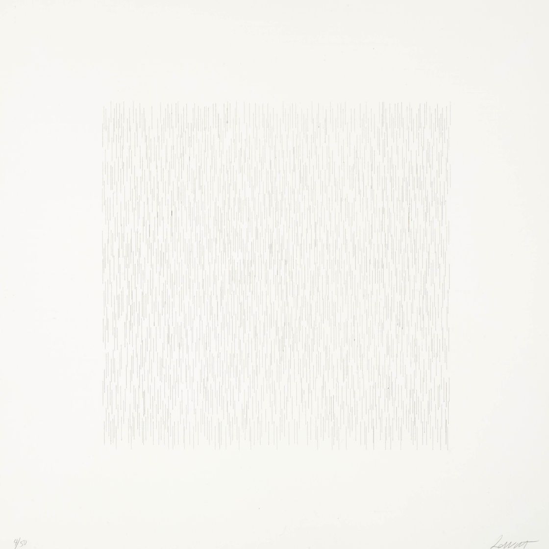 Sol LeWitt — Линии длиной в один дюйм в четырех направлениях и во всех комбинациях, издательство Landfall Press, Чикаго (Краков, 1971.16)