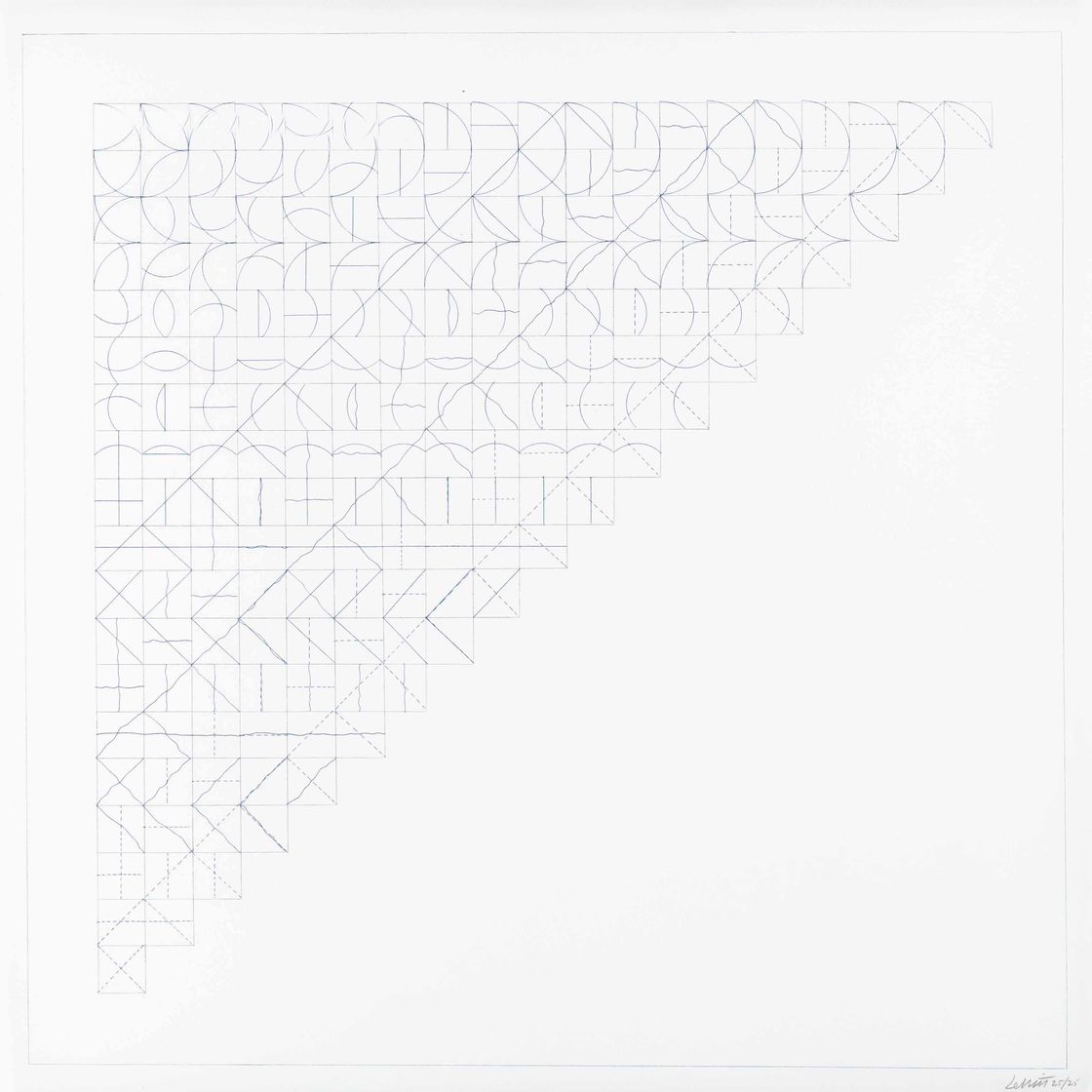 Sol LeWitt — Все комбинации дуг из углов и боковых сторон; Прямые, непрямые и ломаные линии