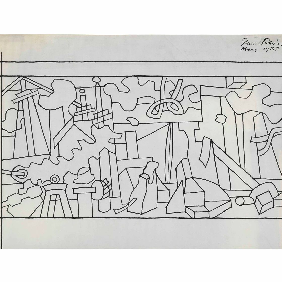 Stuart Davis — Этюд для "Пейзажа на качелях"
