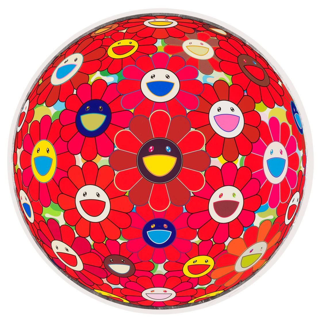 Takashi Murakami — Шар из красных цветов (3-D)