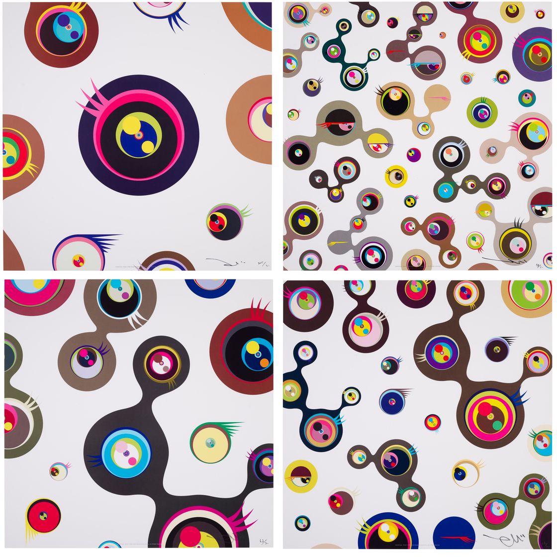 Takashi Murakami — Глаза медузы - Белые (набор из 4 штук)