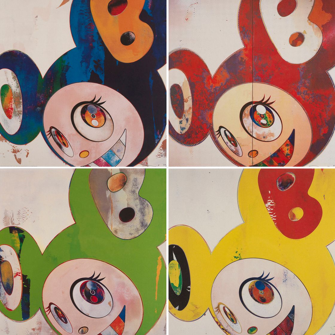 Takashi Murakami — И потом, и потом, и потом, и потом, и потом с кремом; И Потом, Когда все будет готово...... Я переодеваюсь. То, Чем Я Был Вчера, Отброшено В Сторону, Как Насекомое, Сбрасывающее Кожу; И тогда, и тогда, и тогда, и тогда/Лимонный перец; И тогда, и тогда, и тогда, и тогда/Каппа