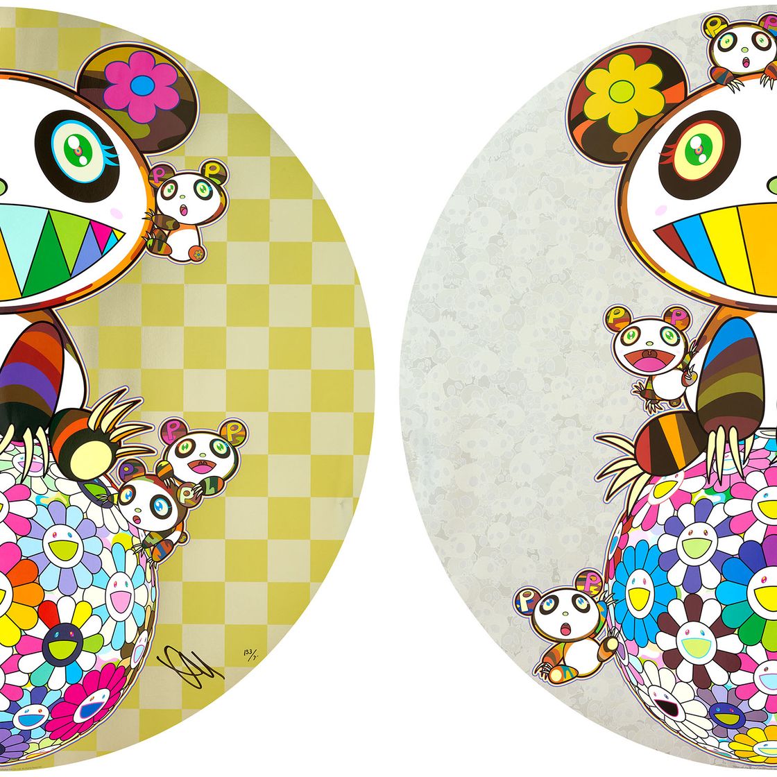 Takashi Murakami — Панда, детеныши панды и цветочный шар; и Панда с детенышами панды (2 работы)