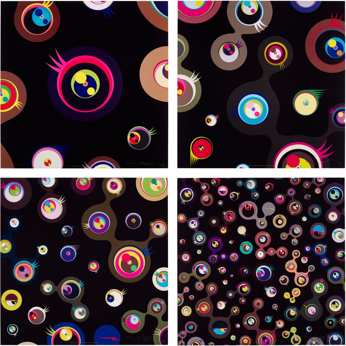 Takashi Murakami — Глаза медузы - черные (набор из 4 штук)