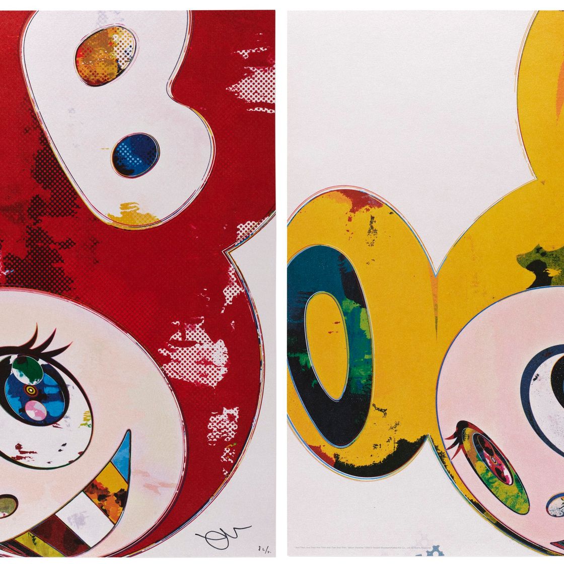 Takashi Murakami — И затем x6 (Красный: Метод Суперплоскости) И Затем, И Затем, И Затем, И Затем, И Затем. Желтая Вселенная.