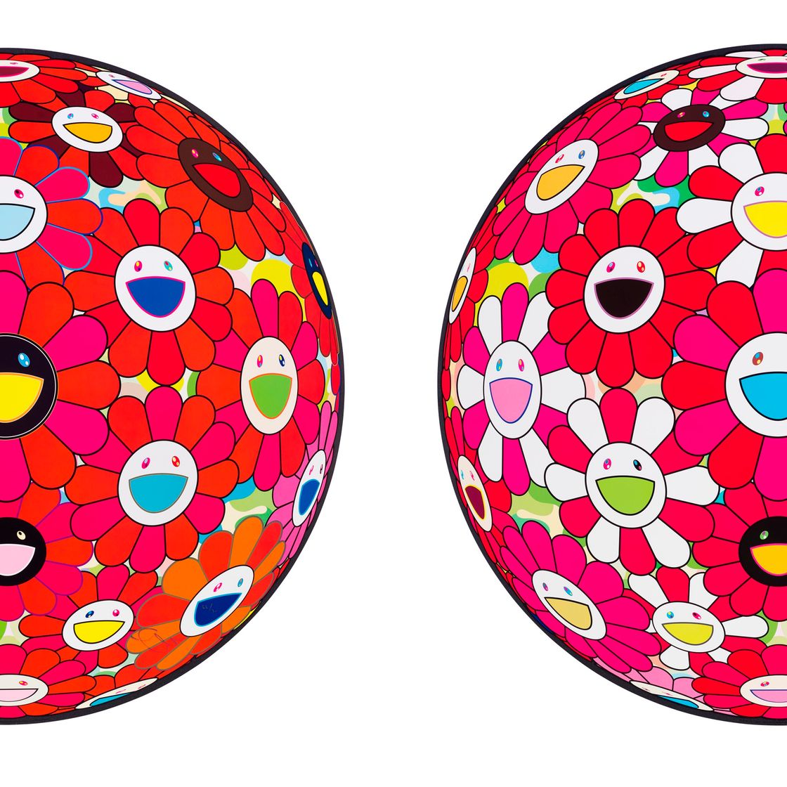 Takashi Murakami — Цветочный шар (3D) - Красный шар