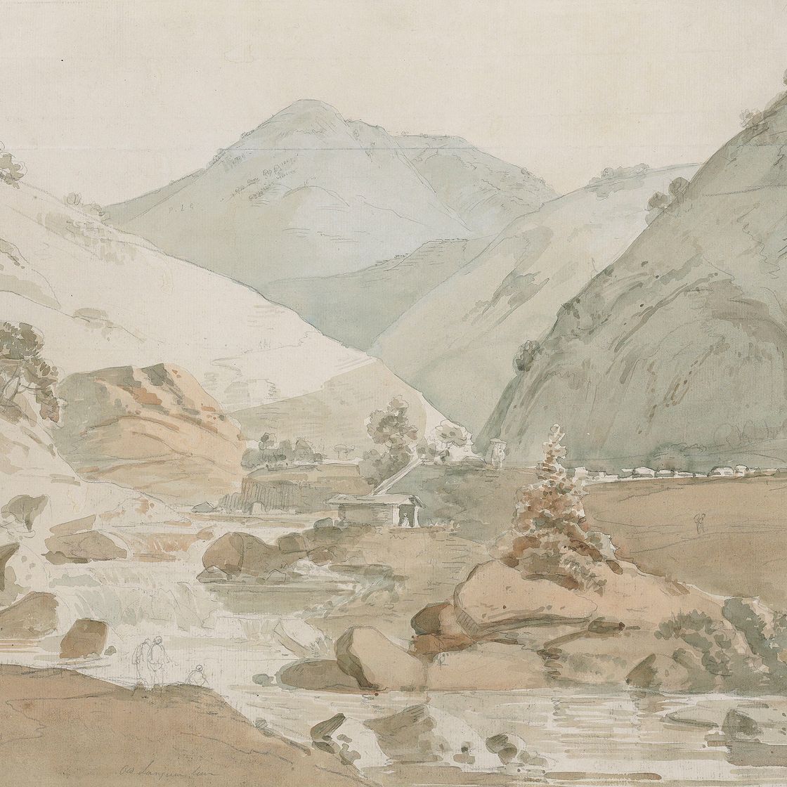 Thomas Daniell — Старый Лунгур-Гур; и недалеко от Нитаны, горы Шринагар, изображение 1