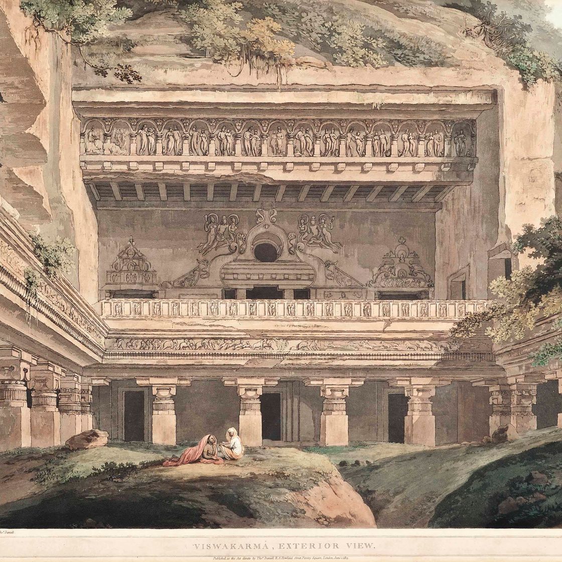 Thomas Daniell — Часть интерьера "Элефанты"; Вишвакарма; Вишвакарма, вид снаружи (Эбби Трэвел, 420, номера 59, 124 и 125)