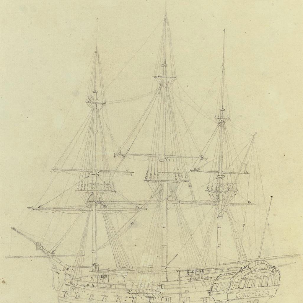 Thomas Daniell — Исследования торговых судов ост-индского моряка Лорда Клайва и Ле Неккера