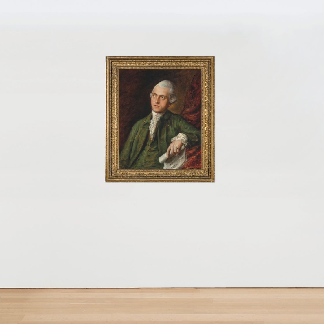 Thomas Gainsborough — Портрет музыканта, вероятно, Антонина Каммеля (1730-1785), в полный рост, в зеленом пиджаке, с партитурой в руках., изображение 4