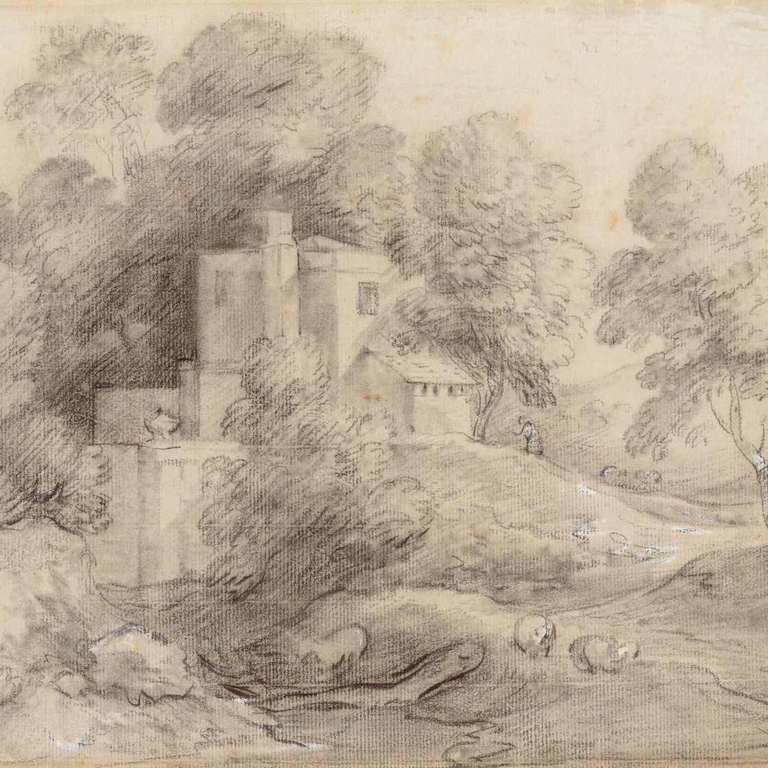 Thomas Gainsborough — Загородный дом, окруженный деревьями