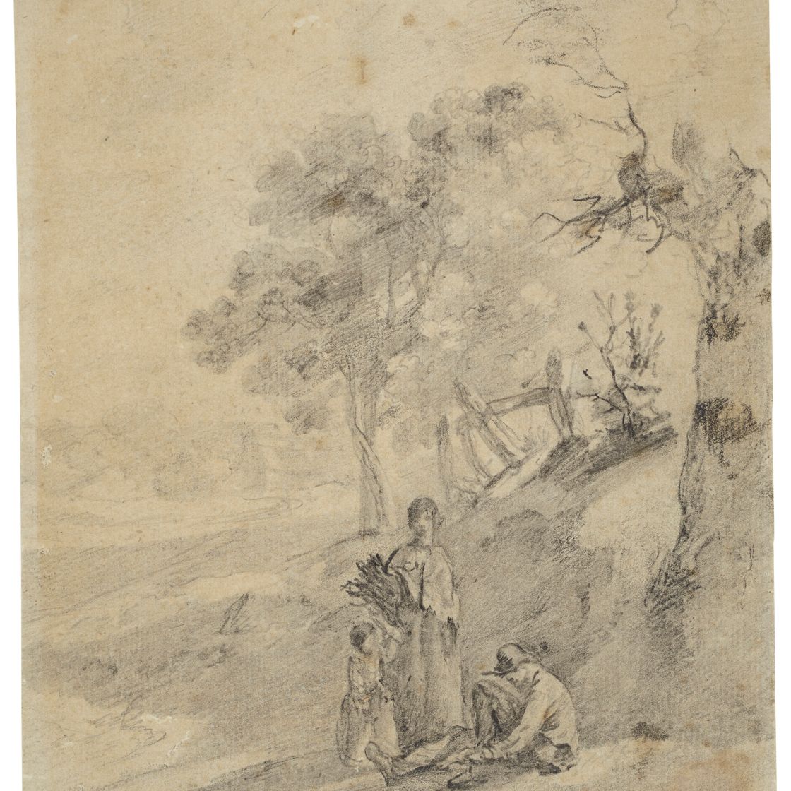 Thomas Gainsborough — Пейзаж с отдыхающей крестьянской семьей, изображение 1