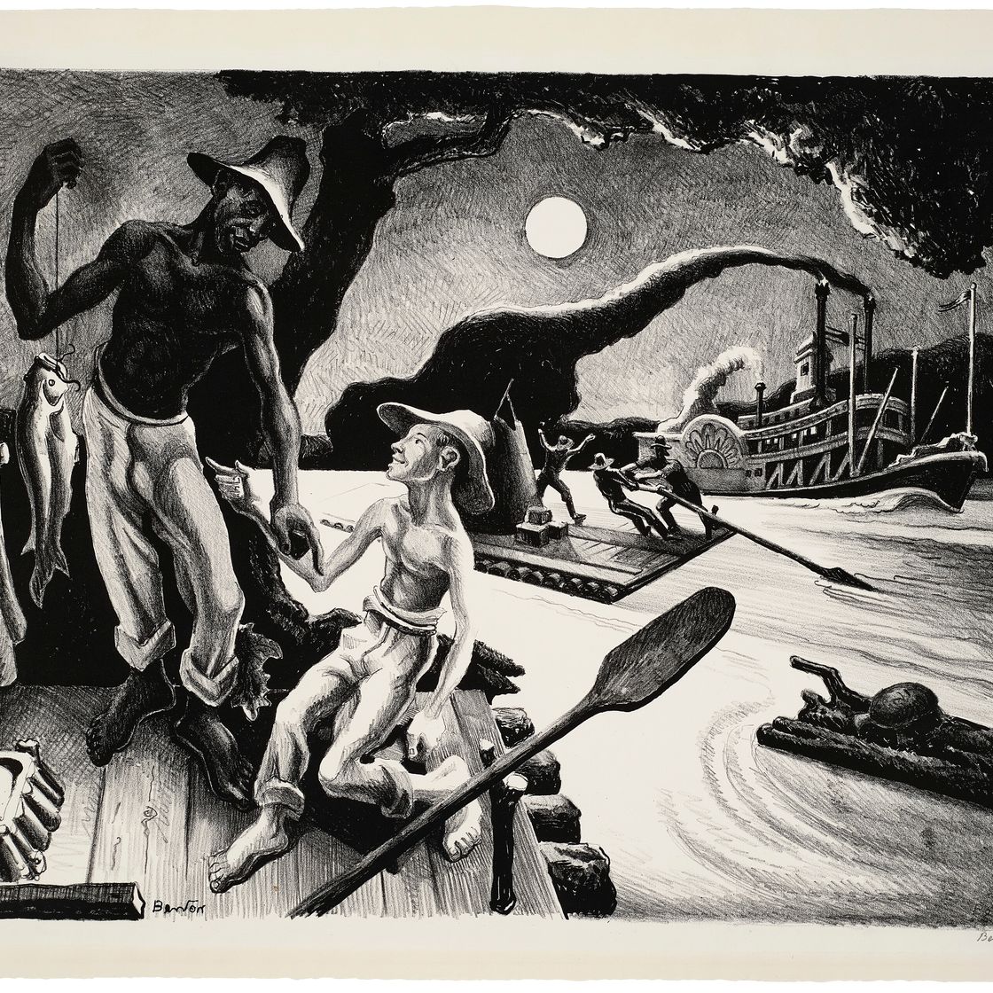Thomas Hart Benton — Гек Финн из серии настенных росписей Капитолия штата Миссури, изображение 3