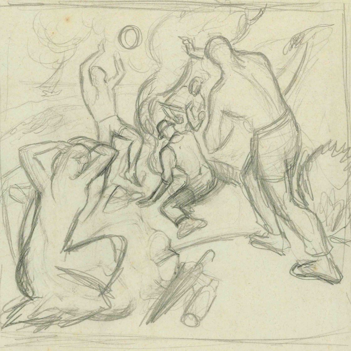 Thomas Hart Benton — Исследование для "Купальщиков Чилмарка"