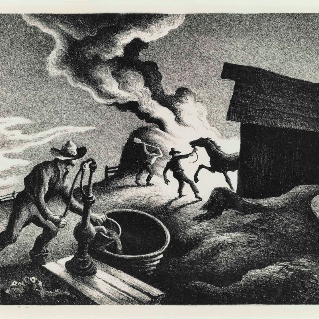 Thomas Hart Benton — Пожар на скотном дворе