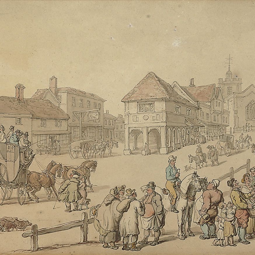 Thomas Rowlandson — Напряженный день на хай-стрит, Барнет, Мидлсекс