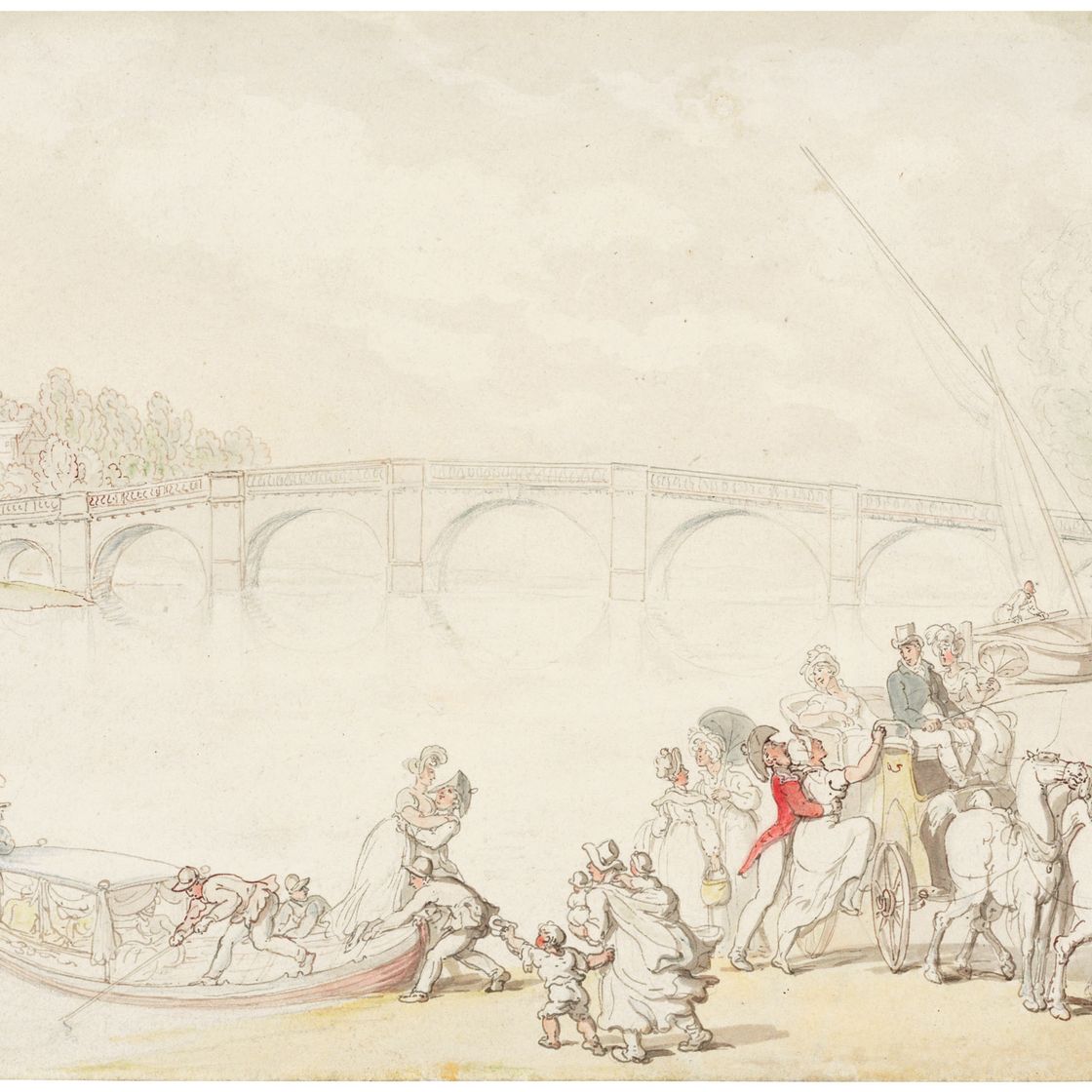 Thomas Rowlandson — Вид на Ричмондский мост с берега