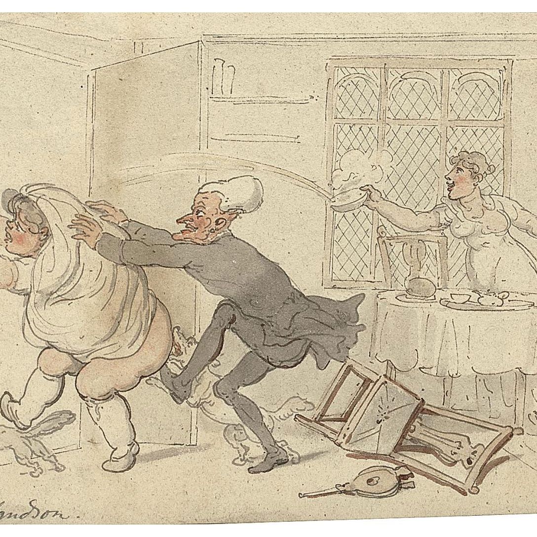 Thomas Rowlandson — Доктор Синтаксис изгоняет незваного гостя