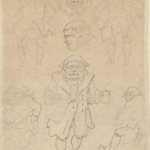 Thomas Rowlandson — Карикатурные этюды на толстого мужчину