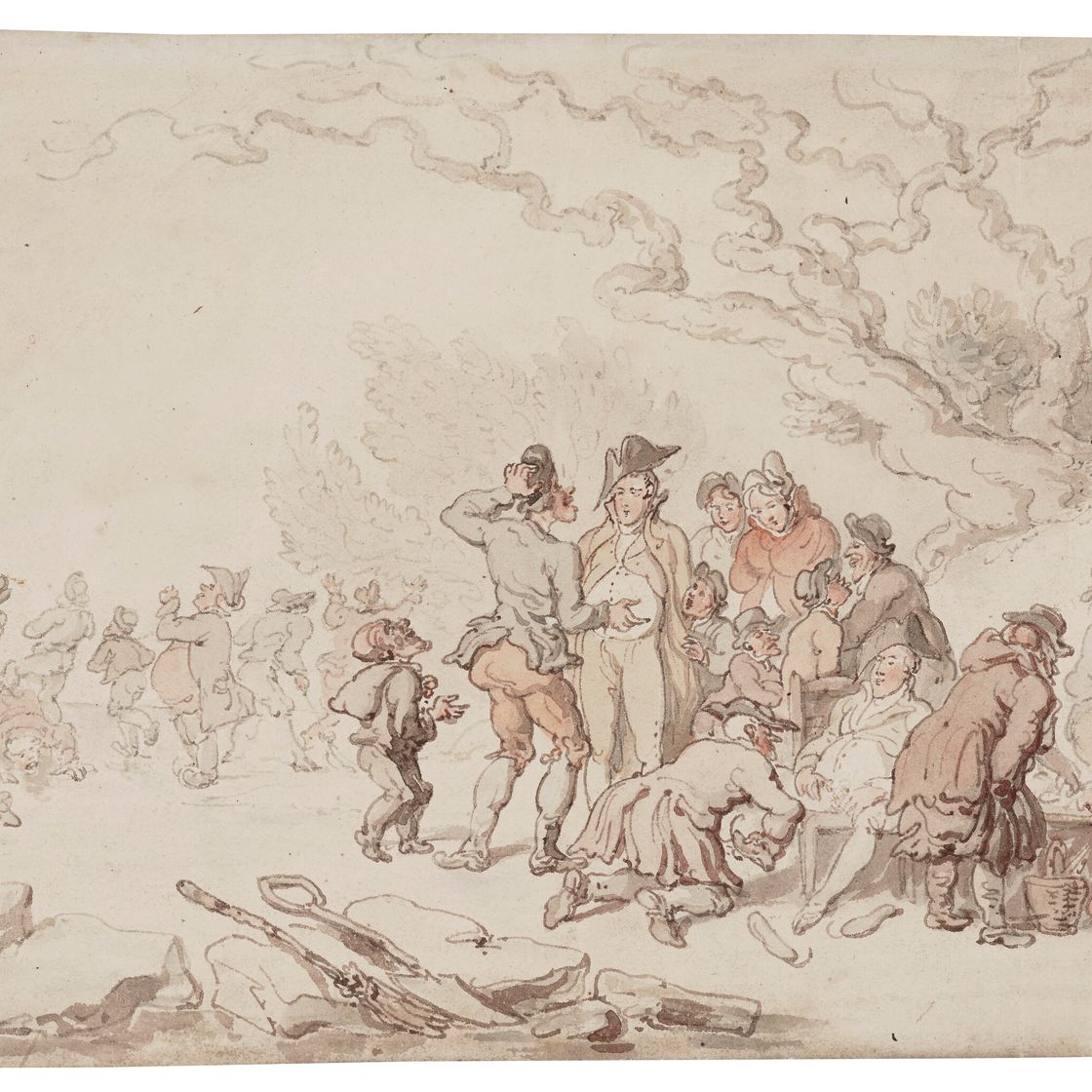 Thomas Rowlandson — Катание на коньках по Серпантину, Гайд-парк, Лондон, изображение 1