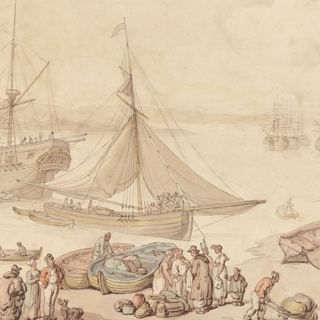 Thomas Rowlandson — Погрузка на корабли, вероятно, в Портсмуте, изображение 1