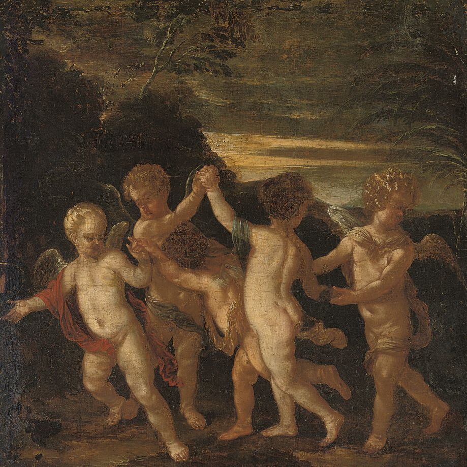 Titian — Путти резвится в пейзаже