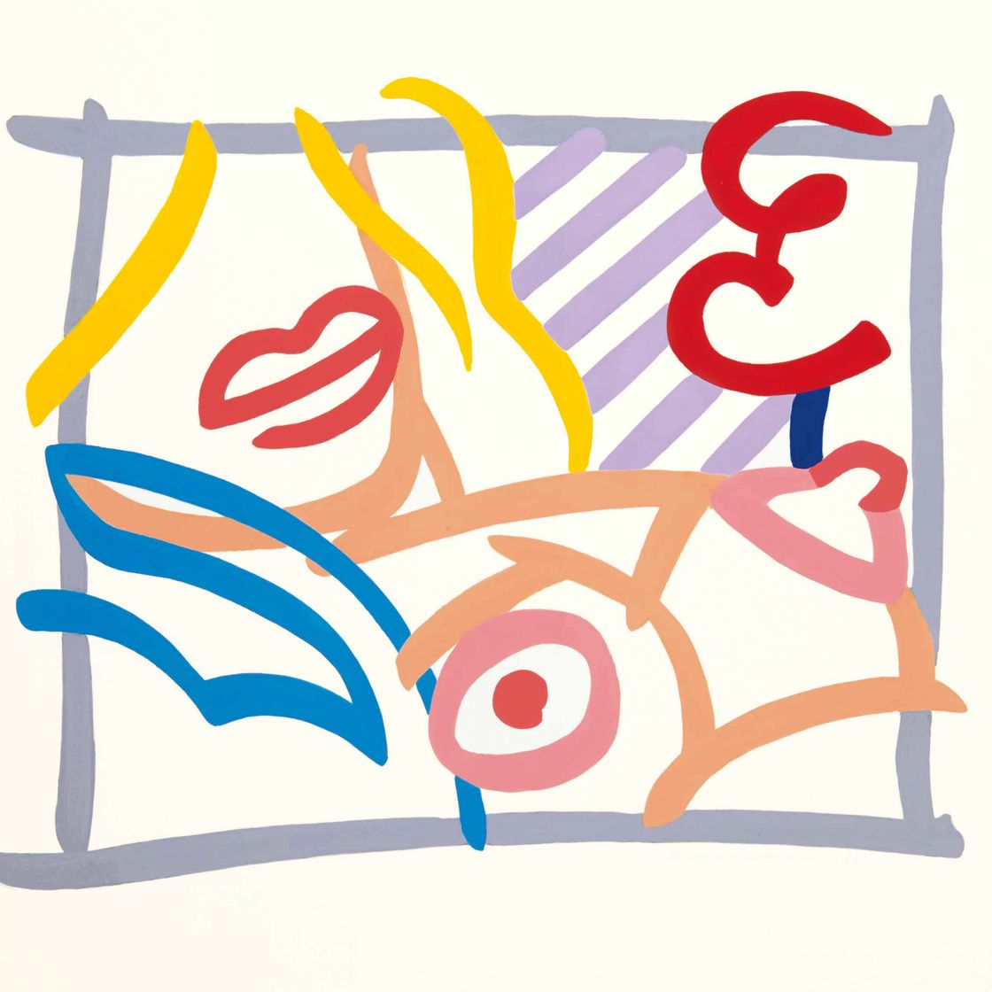 Tom Wesselmann — Кабинет для Спальни Блондинки с Лавандовыми обоями